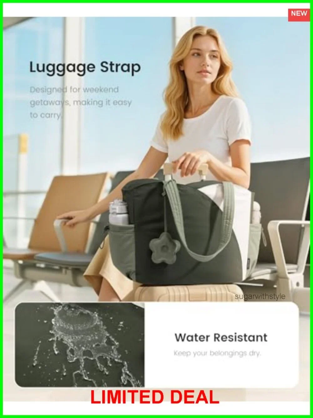 LOVEVOOK Puffer Tote Bag with Zipper Laptop Work Travel Handbag